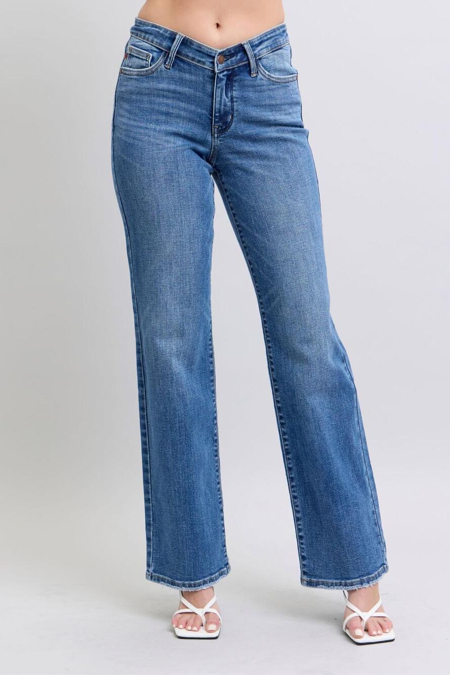 Judy Blue V waist 90s straight fit high rise jeans stretch 31 retro